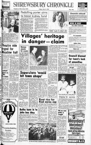 cover page of Shrewsbury Chronicle published on May 4, 1979