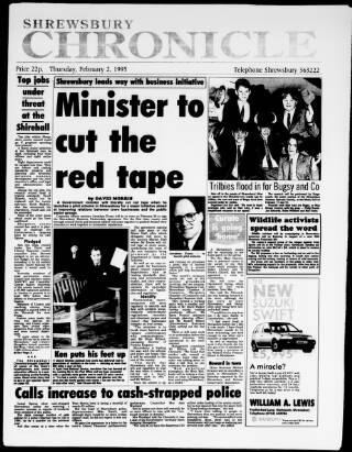cover page of Shrewsbury Chronicle published on February 2, 1995
