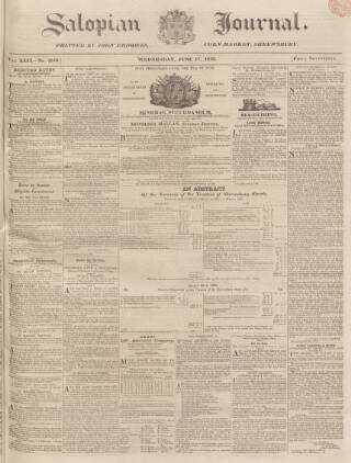 cover page of Salopian Journal published on June 17, 1835