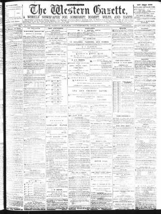 cover page of Western Gazette published on March 19, 1886