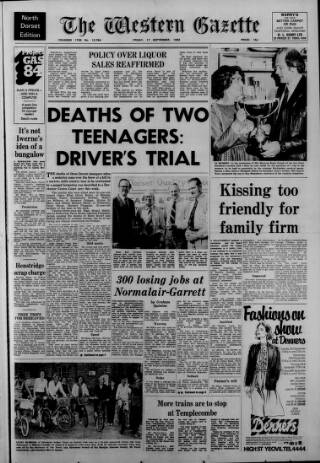 cover page of Western Gazette published on September 17, 1982