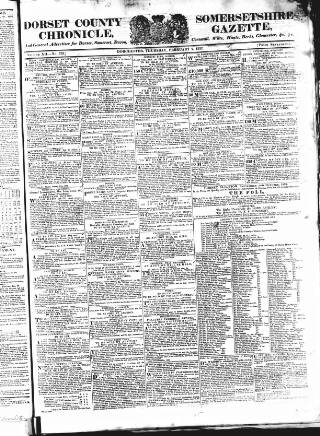 cover page of Dorset County Chronicle published on February 2, 1832