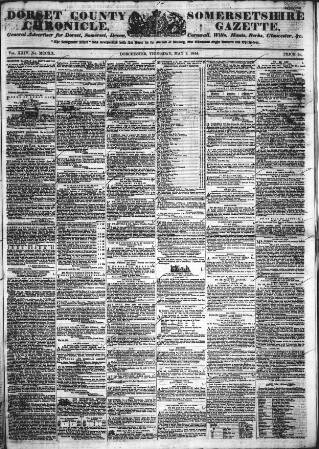 cover page of Dorset County Chronicle published on May 2, 1844
