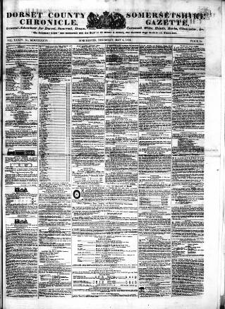 cover page of Dorset County Chronicle published on May 4, 1854