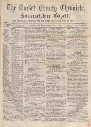 cover page of Dorset County Chronicle published on May 4, 1865