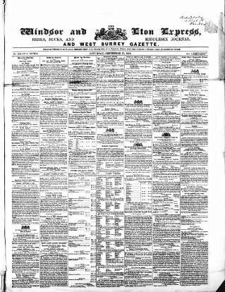 cover page of Windsor and Eton Express published on September 17, 1859