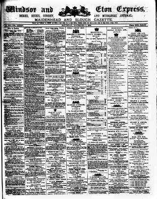 cover page of Windsor and Eton Express published on November 2, 1895