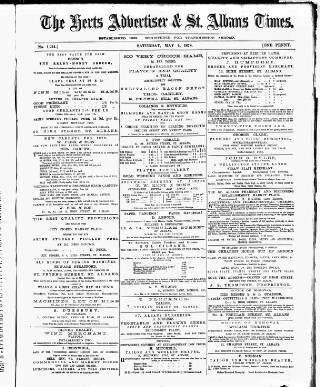 cover page of Herts Advertiser published on May 4, 1878