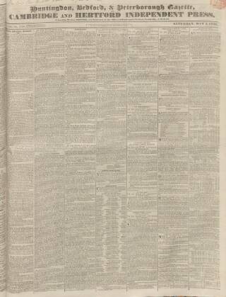 cover page of Huntingdon, Bedford & Peterborough Gazette published on May 4, 1833