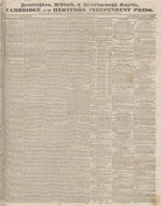 cover page of Huntingdon, Bedford & Peterborough Gazette published on May 2, 1835