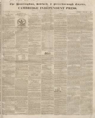 cover page of Huntingdon, Bedford & Peterborough Gazette published on February 2, 1839