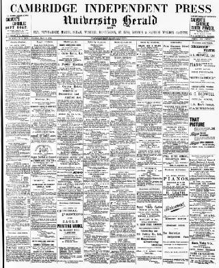 cover page of Cambridge Independent Press published on May 2, 1902
