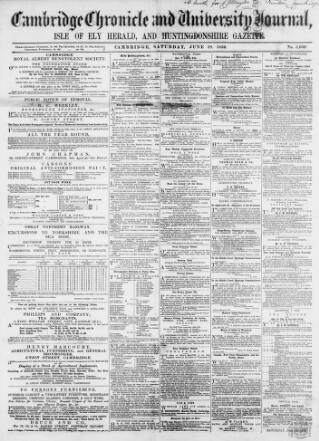 cover page of Cambridge Chronicle and Journal published on June 18, 1859