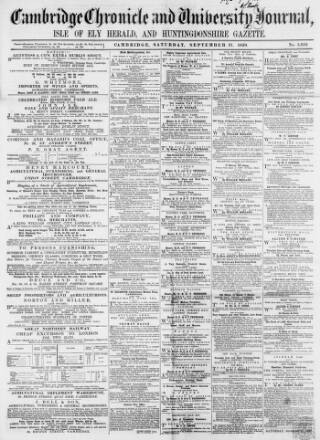 cover page of Cambridge Chronicle and Journal published on September 17, 1859