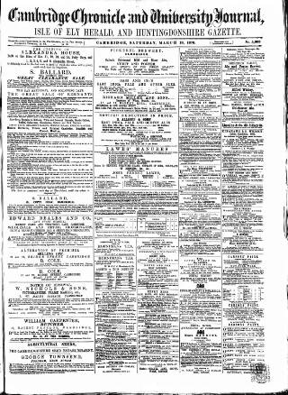 cover page of Cambridge Chronicle and Journal published on March 19, 1870