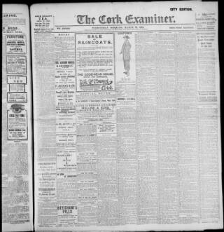cover page of Cork Examiner published on March 19, 1919