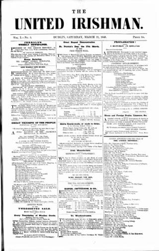 cover page of United Irishman published on March 11, 1848