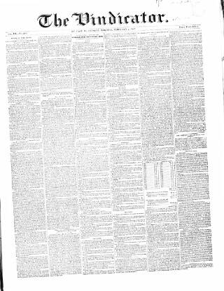 cover page of Vindicator published on February 2, 1842