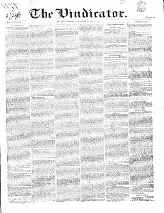 cover page of Vindicator published on June 18, 1842