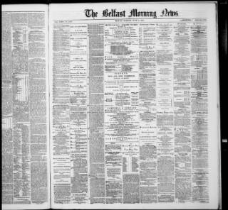 cover page of Belfast Morning News published on June 18, 1878