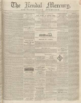 cover page of Kendal Mercury published on November 2, 1839