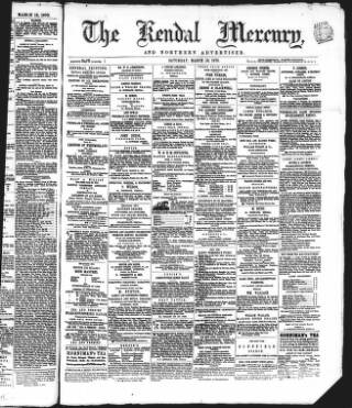 cover page of Kendal Mercury published on March 19, 1870