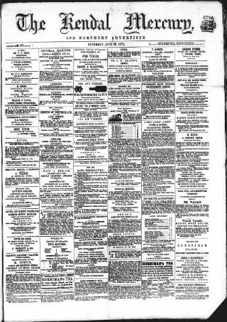 cover page of Kendal Mercury published on June 18, 1870
