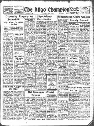 cover page of Sligo Champion published on August 2, 1952