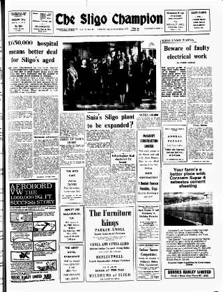 cover page of Sligo Champion published on November 2, 1973