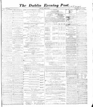 cover page of Dublin Evening Post published on March 19, 1866