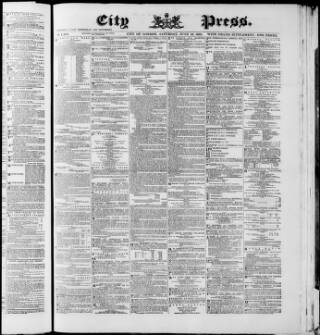 cover page of London City Press published on June 18, 1881
