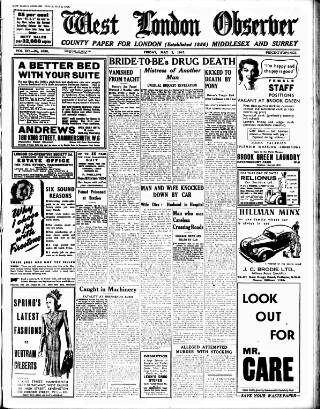 cover page of West London Observer published on May 2, 1947