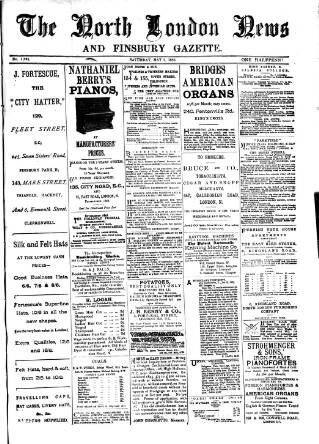 cover page of North London News published on May 2, 1885