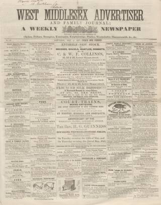 cover page of West Middlesex Advertiser and Family Journal published on May 2, 1857