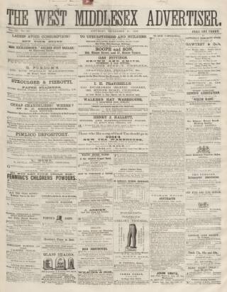 cover page of West Middlesex Advertiser and Family Journal published on September 17, 1859
