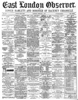 cover page of East London Observer published on February 2, 1878