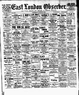 cover page of East London Observer published on June 18, 1910