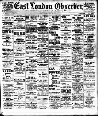 cover page of East London Observer published on May 4, 1912
