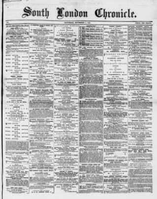 cover page of South London Chronicle published on November 2, 1867
