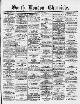 cover page of South London Chronicle published on May 4, 1872
