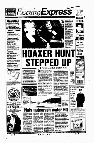 cover page of Aberdeen Evening Express published on March 19, 1993