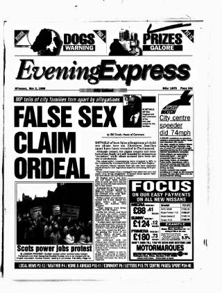 cover page of Aberdeen Evening Express published on May 2, 1995
