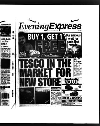 cover page of Aberdeen Evening Express published on June 18, 2005