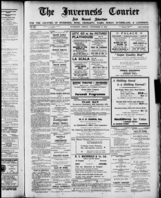 cover page of Inverness Courier published on September 17, 1954
