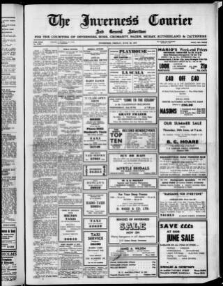 cover page of Inverness Courier published on June 18, 1971