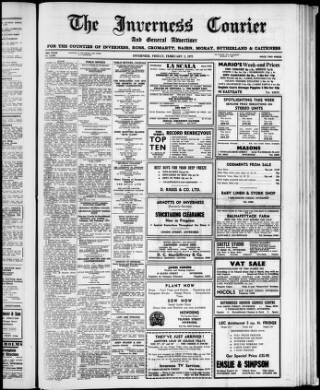 cover page of Inverness Courier published on February 2, 1973