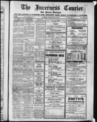 cover page of Inverness Courier published on June 18, 1974