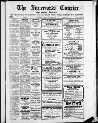 cover page of Inverness Courier published on November 2, 1976