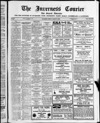 cover page of Inverness Courier published on March 19, 1982