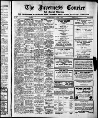 cover page of Inverness Courier published on August 2, 1985